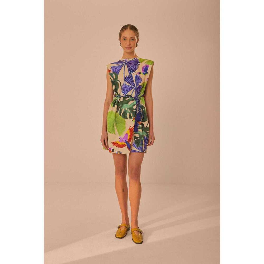 FARM RIO - BRAND NEW WITH TAGS Sand Macaw Jungle Organic Cotton T-Shirt Dress